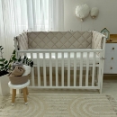 Protectie laterala pentru patut bebe din 4 piese, cappuccino (4)